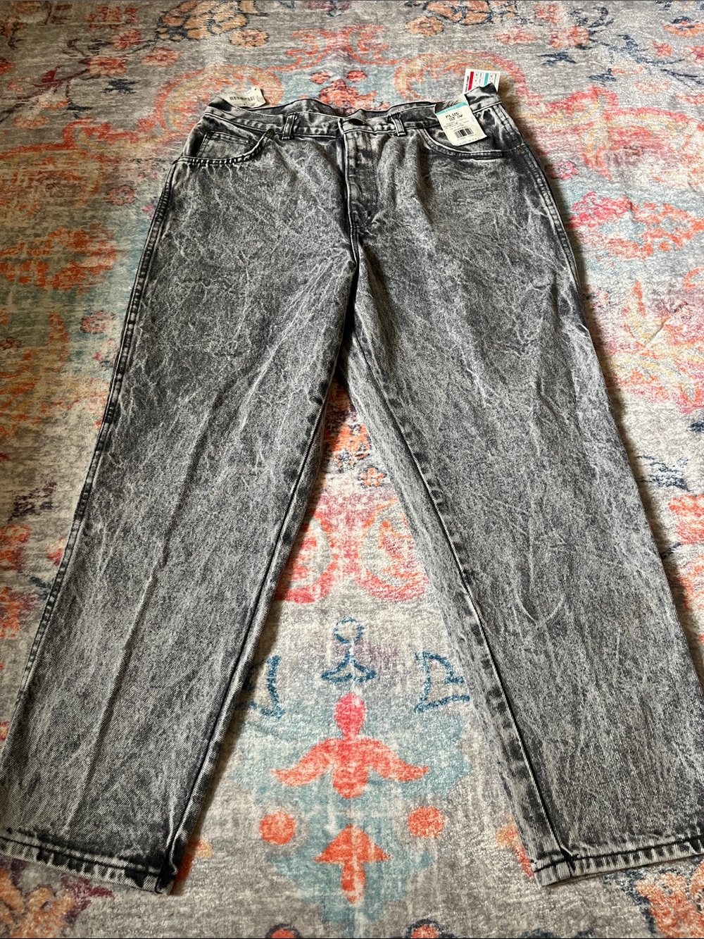 Vintage chic Women's Acid Wash Gray High-Rise Jeans